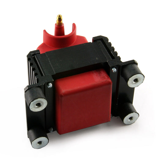 Bobina de encendido universal HPC/HCV Race de 12 V, de alto rendimiento, macho externo, con núcleo E, color rojo