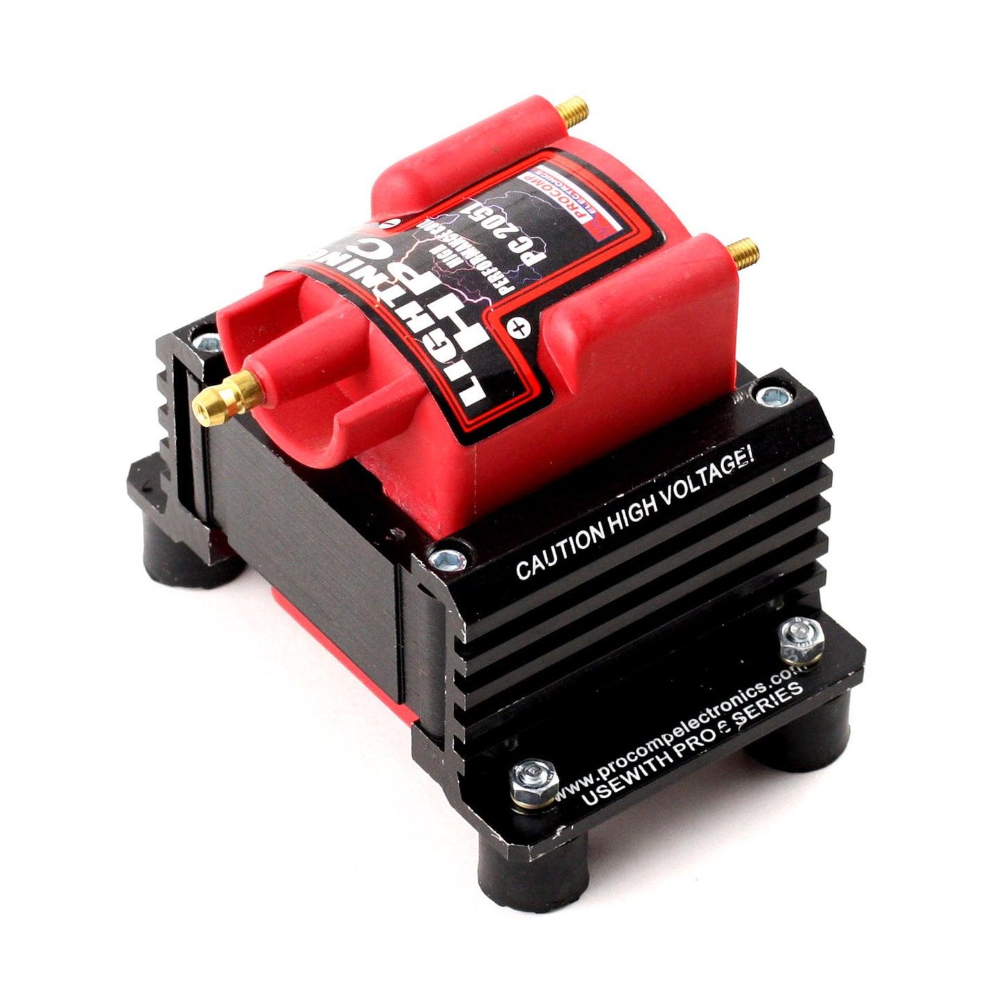 Bobina de encendido universal HPC/HCV Race de 12 V, de alto rendimiento, macho externo, con núcleo E, color rojo