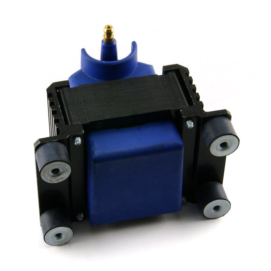 Bobina de encendido universal HPC/HCV Race de 12 V, de alto rendimiento, macho externo, con núcleo E, color azul