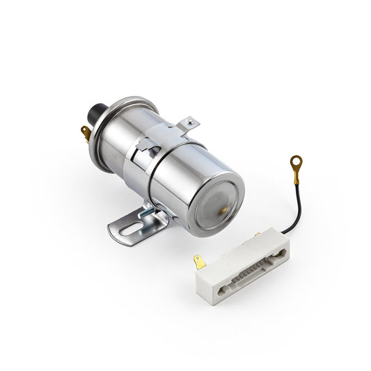 Bobina de encendido de 12 V, electrónica, redonda, rellena de aceite, hembra, redonda, cromada