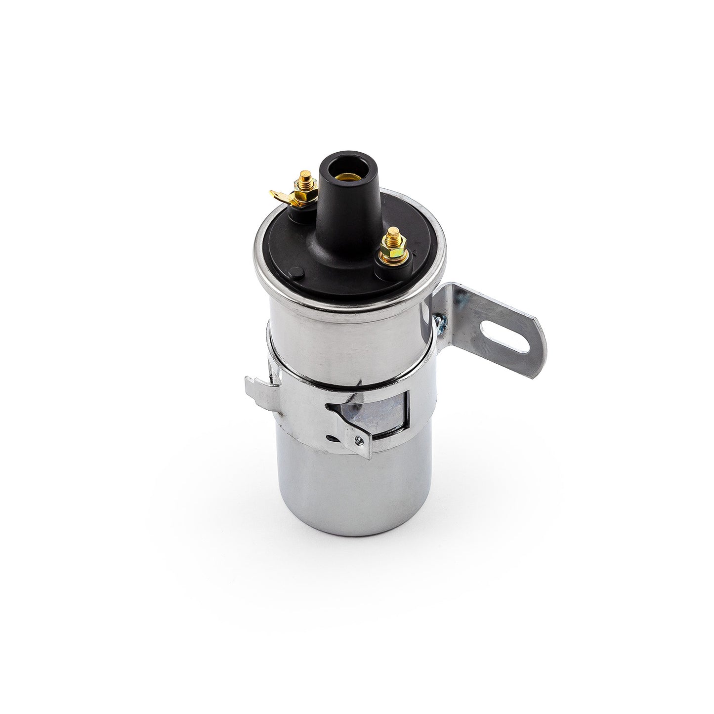 Bobina de encendido de 12 V, electrónica, redonda, rellena de aceite, hembra, redonda, cromada