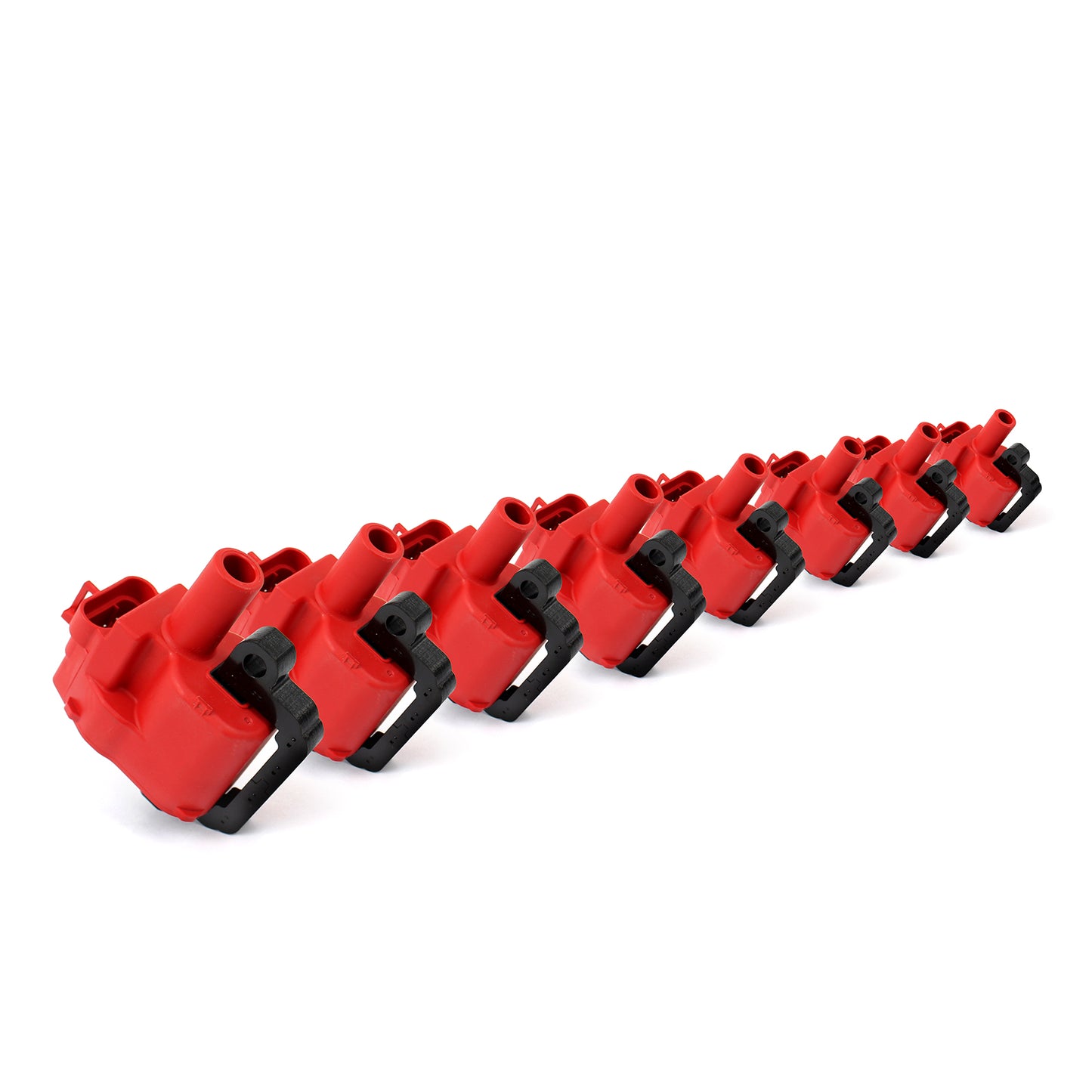 Chevy Gm LS1 LS6 12V High Output E-Poxy Ignition Coil Red [Round D580] 8pcs