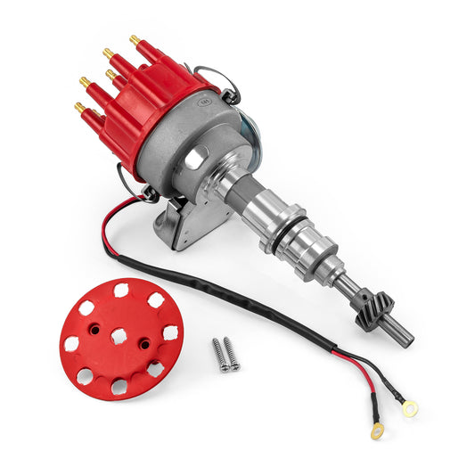 Ford SB 289 302 Windsor Ready-to-run Distributor w/Coil & Wire Leads [Red]