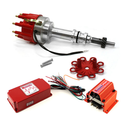 Distribuidor de palanquilla Ford 351C Cleveland Early 460 Pro, kit de encendido CDI 6AL y bobina