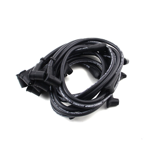 Cables de bujía universales de 90 grados a 90 grados debajo de las cubiertas hembra negras compatibles con Chevy