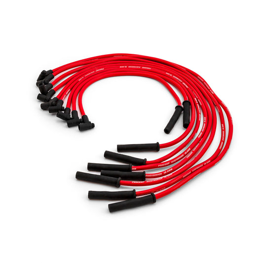 Cables de bujía universales de 90 grados a rectos - Macho - Rojos (Compatibles con Ford)