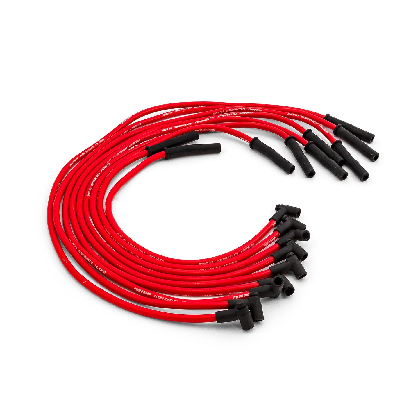 Cables de bujía universales de 90 grados a rectos - Macho - Rojos (Compatibles con Ford)