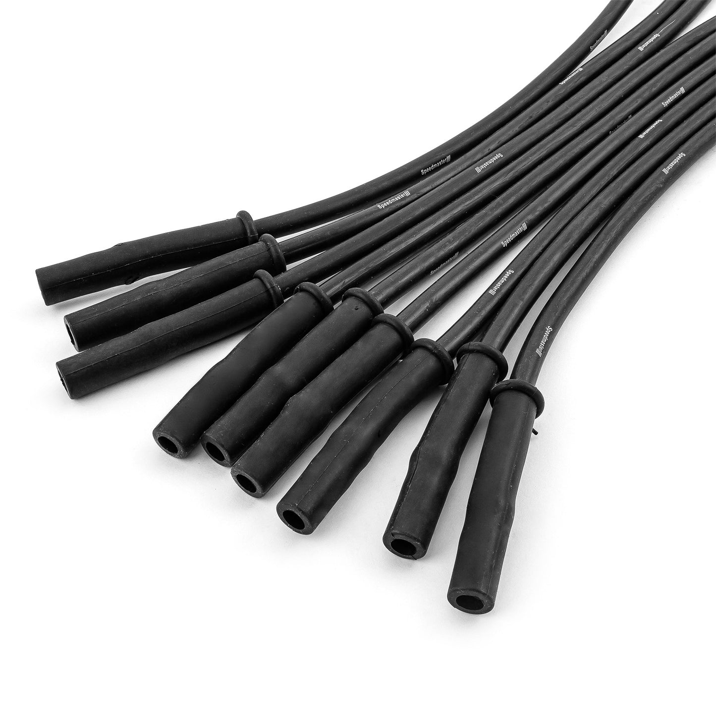 Cables de bujía universales de 90 grados a rectos (macho) - Negros (Compatibles con Ford)