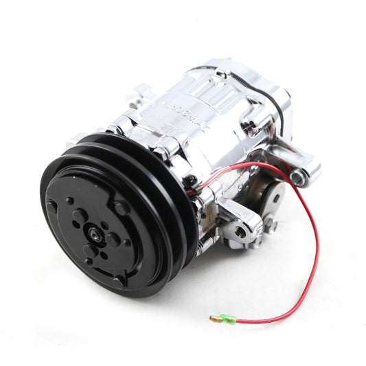 V Belt Sanden Style 7176 Small Body Chrome AC Air Compressor