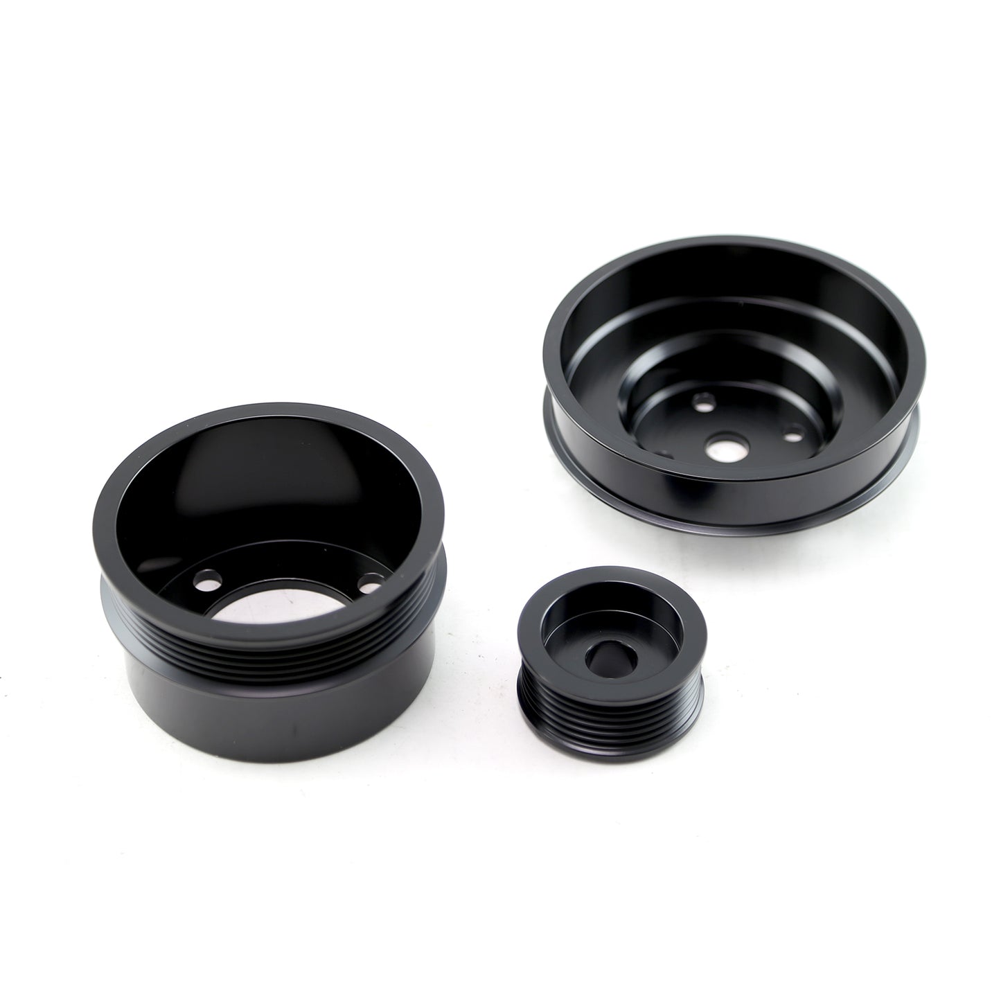 Juego de poleas de transmisión inferior serpentinas de acero al 20 % para Ford 5.0L 1979-1993, color negro