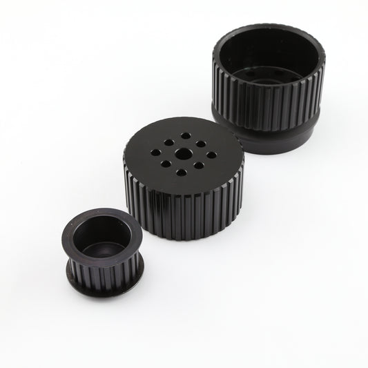 Solo poleas de alternador y bomba de agua Long Gilmer Crank - Negro