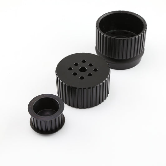 Long Gilmer Crank Alternator and Water Pump Pulleys Only - Black