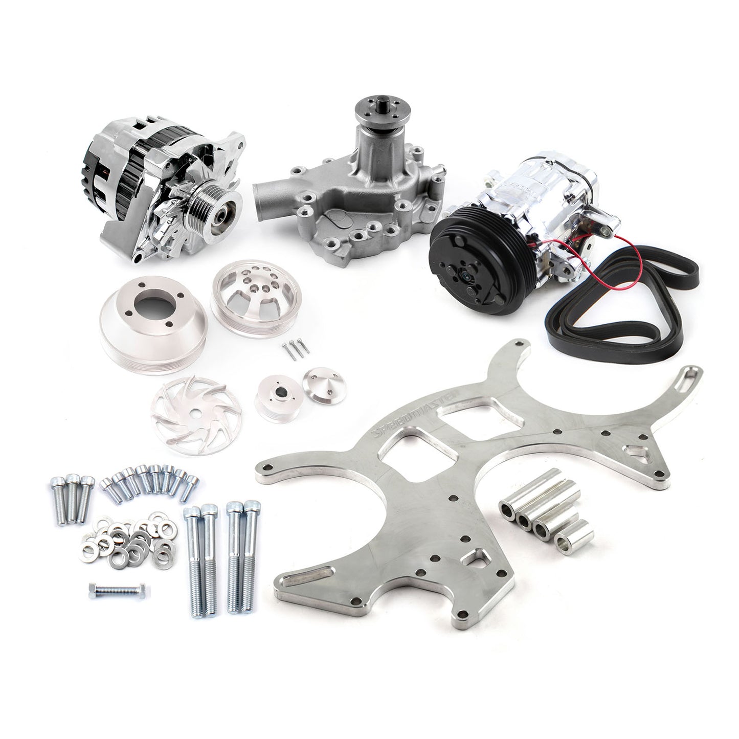Ford SB 289 302 351w Billet Aluminum Serpentine Pulley & Components Kit