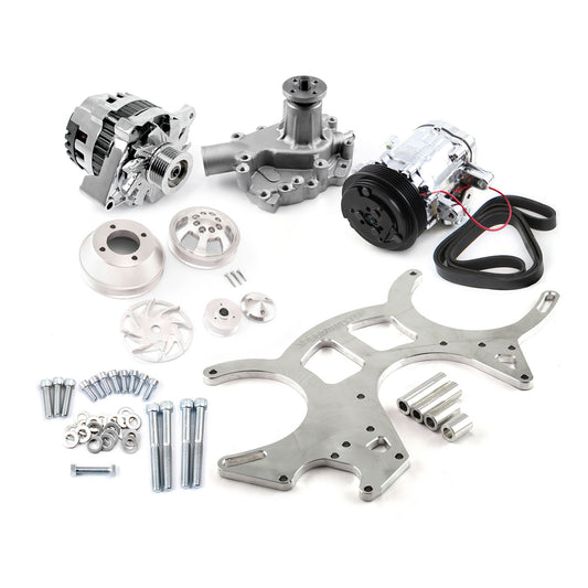Ford SB 289 302 351w Billet Aluminum Serpentine Pulley & Components Kit