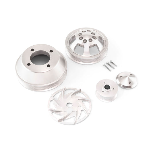 Ford SB 289 302 351W 351C Serpentine Billet Aluminum Pulley Kit