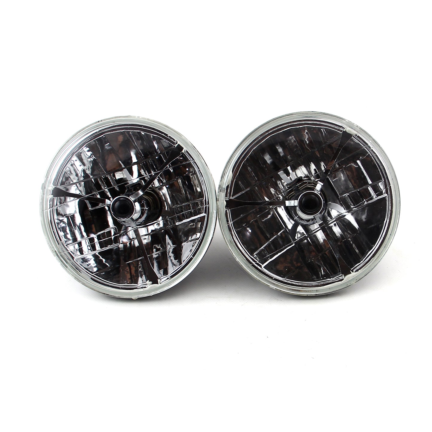 Faros delanteros multirreflex de 7" H4 55/60 W con triple barra, n.° par de puntos negros [SUM-890275]