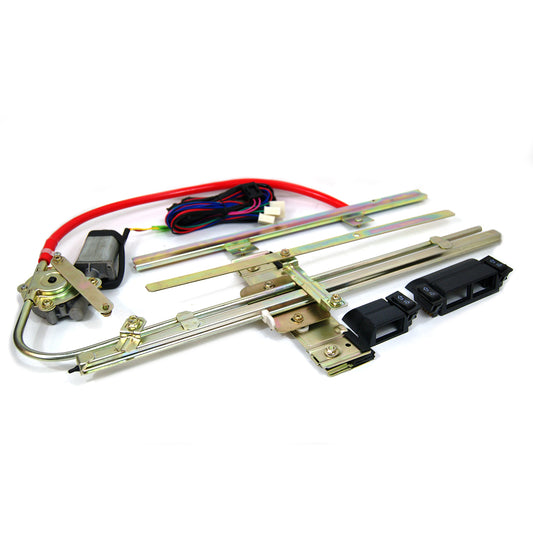 Kit de elevalunas eléctrico de vidrio plano para 2 puertas con interruptores