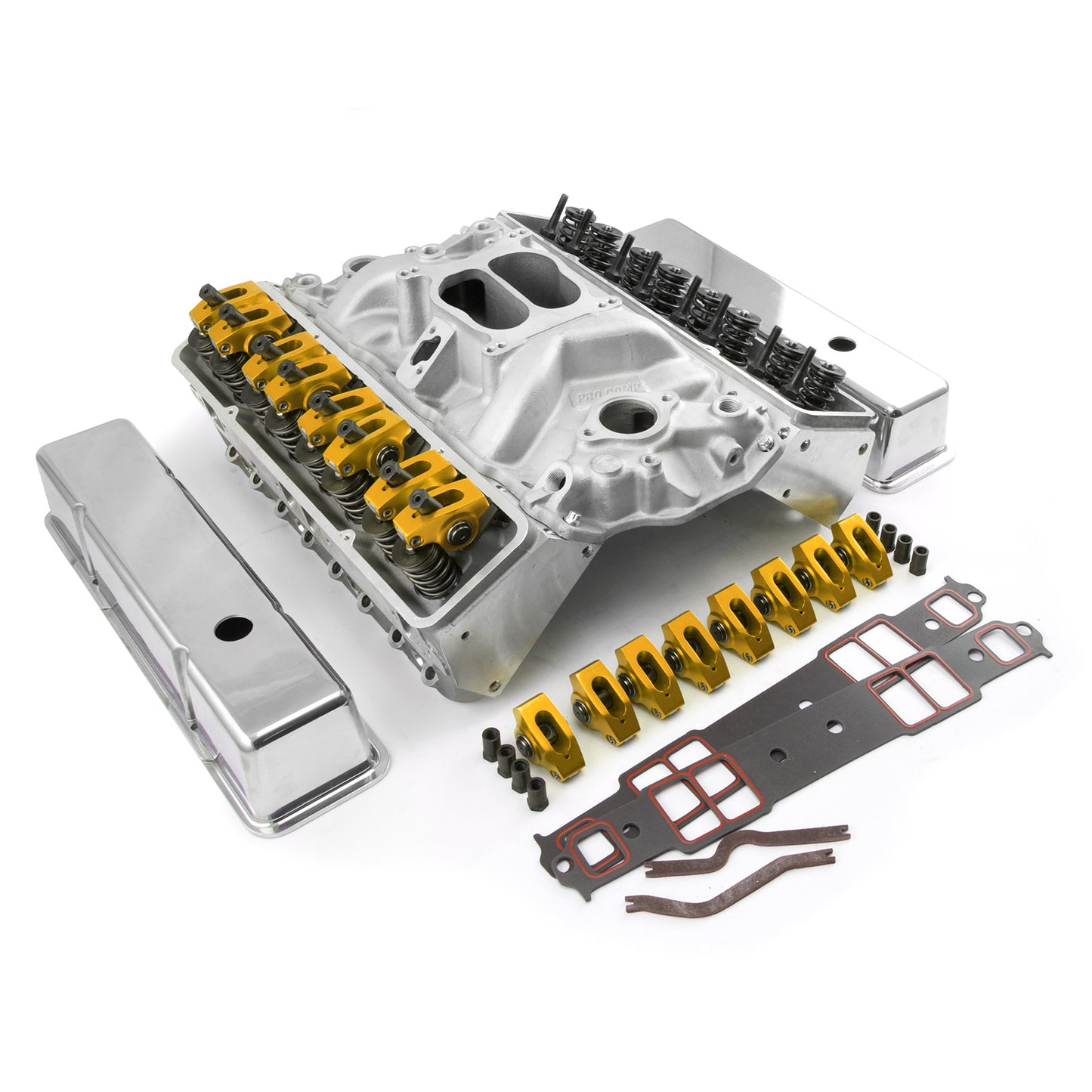 Chevy SBC 350 Straight Plug Hyd FT Cylinder Head Top End Engine Combo Kit