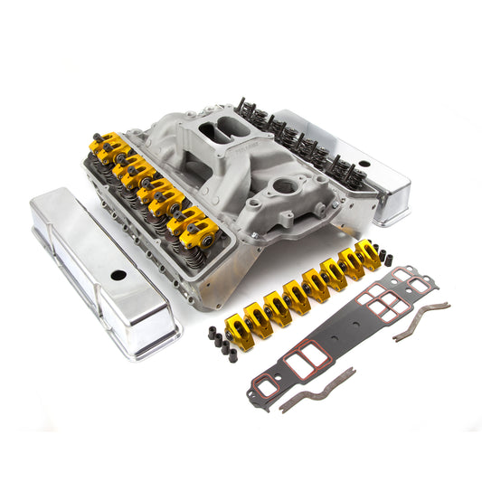 Kit combinado de culata de cilindro hidráulico con bujía recta para Chevy SBC 350