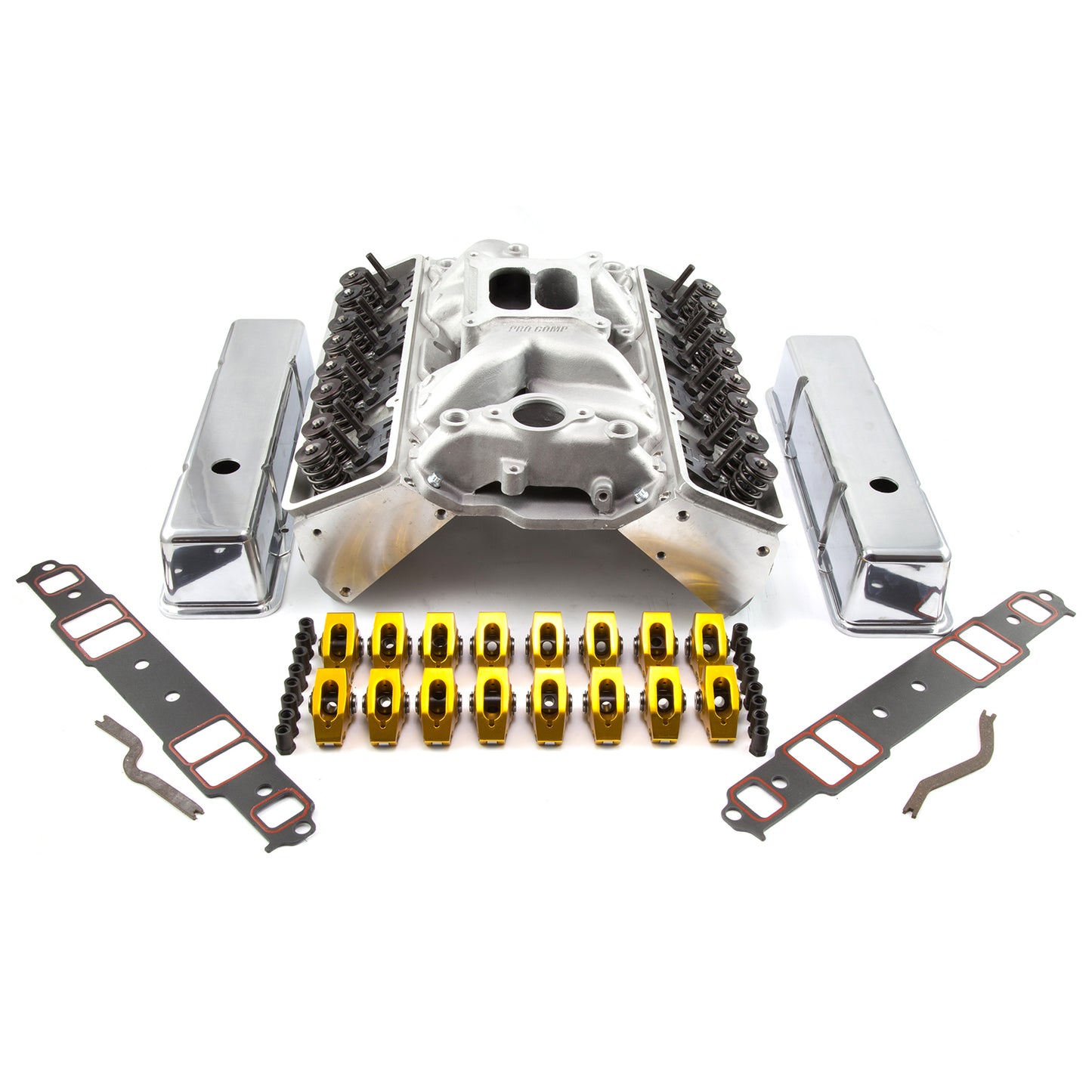 Kit combinado de culata de cilindro sólida FT con bujía angular para Chevy SBC 350