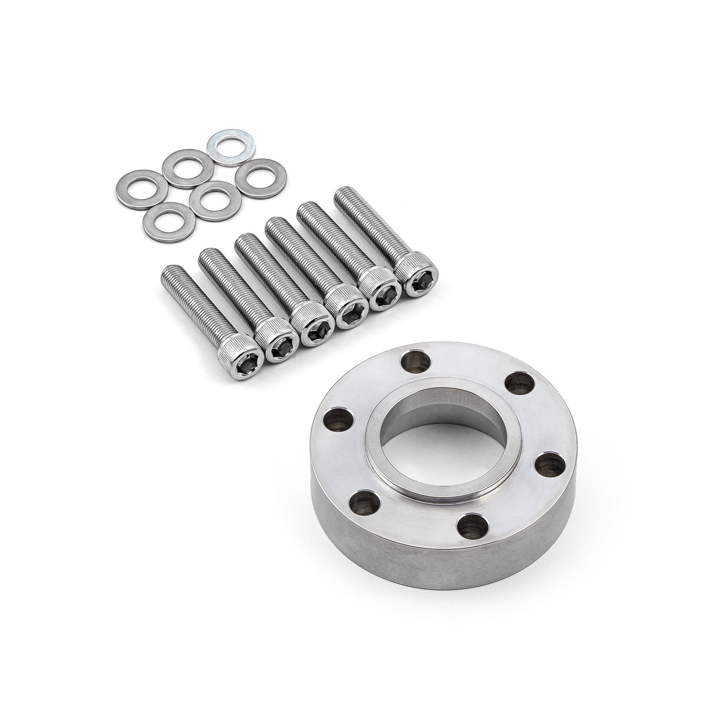 Supercharger Snout / Crank Pulley Spacer w/ Hardware Billet Aluminum 0.665" Thick