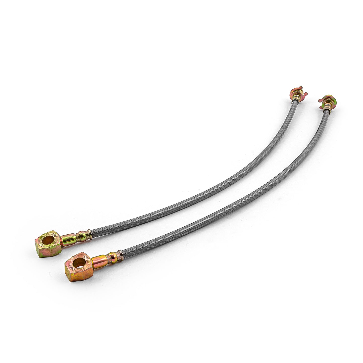 7/16" Banjo 18" Long Stainless Steel Brake Lines(Pair) with Hardware