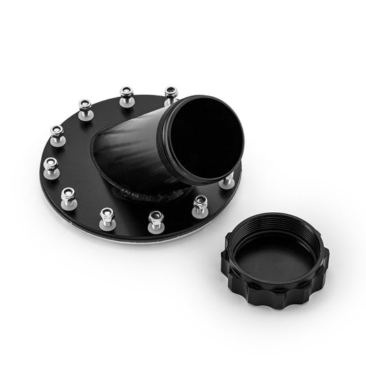 Cuello de llenado rápido de celda de combustible de aluminio negro de 45 grados