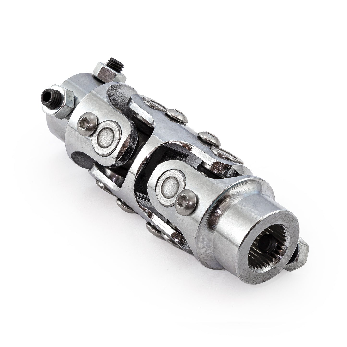 Junta universal de dirección de acero inoxidable de 3/4"-30 estrías x 3/4" doble D