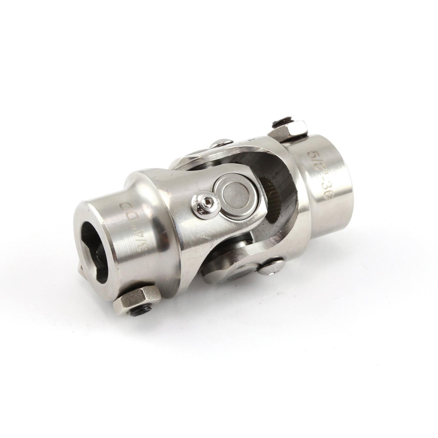 Junta universal de dirección de acero inoxidable de 5/8"-36 estrías x 3/4" doble D
