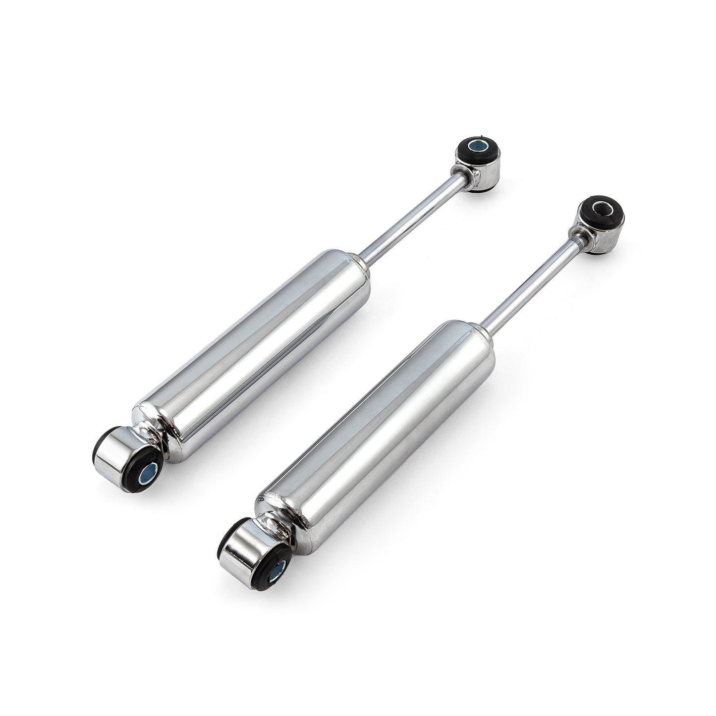 Amortiguadores cromados Shorty MonoTube Hot Rod de 15" extendidos y 10" colapsados