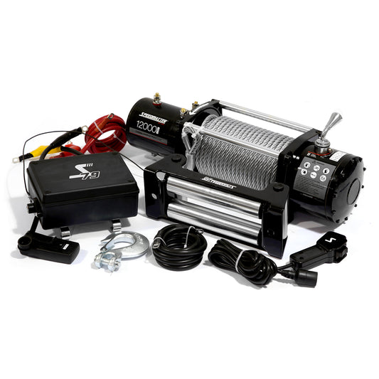 Kit de cabrestante eléctrico 4x4 de 12 V y 5445 kg con control remoto inalámbrico
