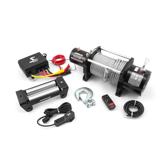 Kit de cabrestante eléctrico 4x4 de 12 V y 15 000 lb (6803 kg) con control remoto inalámbrico