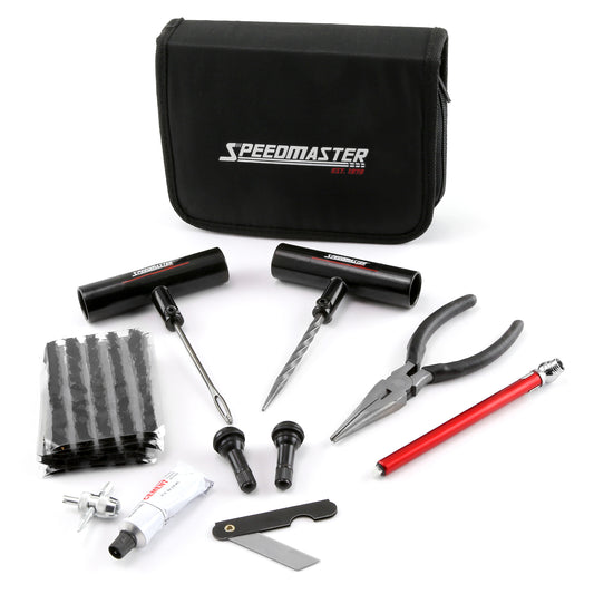 Kit de reparación de pinchazos de neumáticos de 30 piezas para motocicleta, coche y camión (estuche blando)