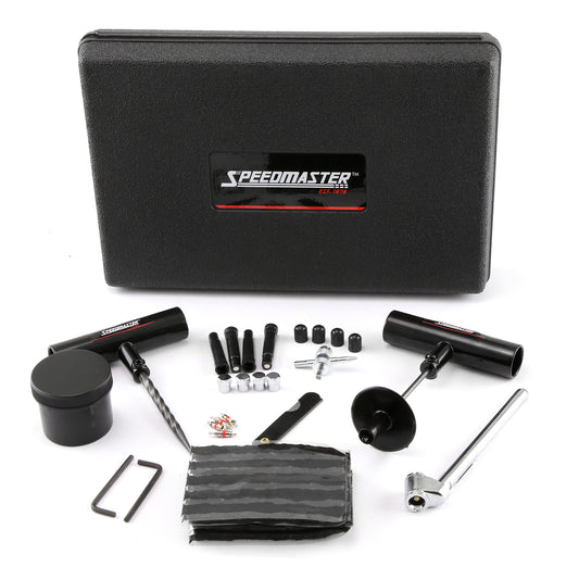 Kit de reparación de pinchazos de neumáticos de 45 piezas para motocicleta, coche y camión (estuche rígido)