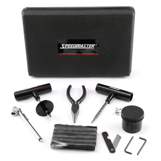 Kit de reparación de pinchazos de neumáticos de 30 piezas para motocicleta, coche y camión (estuche rígido)