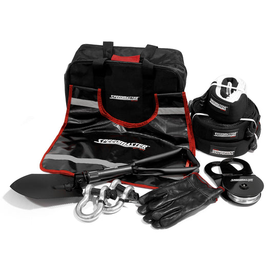 Kit de recuperación de cabrestante 4WD Plus (grillete de arranque, correas, guantes y bolsa) 10 piezas