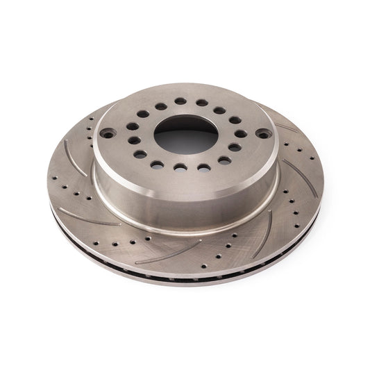 Rotor de freno trasero derecho perforado ranurado de 12,375" de diámetro y 2,785" de centro