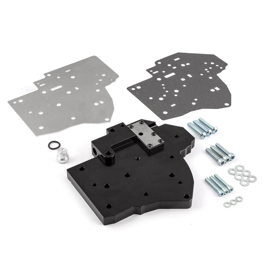 Transmisión GM TH400, cuerpo de válvulas manual completo de aluminio billet, color negro