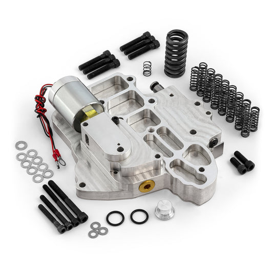 Transmisión GM TH400 de aluminio billet, totalmente manual, cuerpo de válvulas de 2 velocidades, color plateado