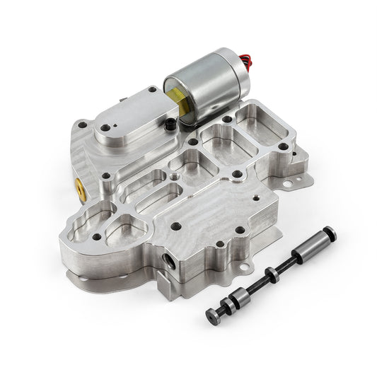 Transmisión GM TH400 de aluminio billet, totalmente manual, cuerpo de válvulas de 2 velocidades, color plateado
