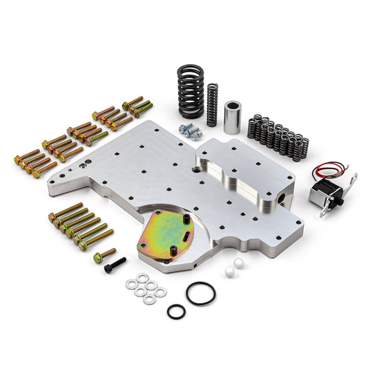 Transmisión GM 4L80 de aluminio billet con cuerpo de válvula manual completo - Plateado