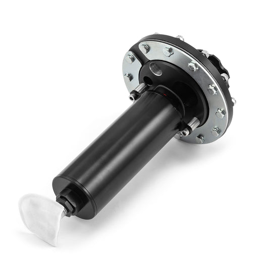 Bomba de combustible eléctrica individual de aluminio billet negra con ajuste universal en el tanque