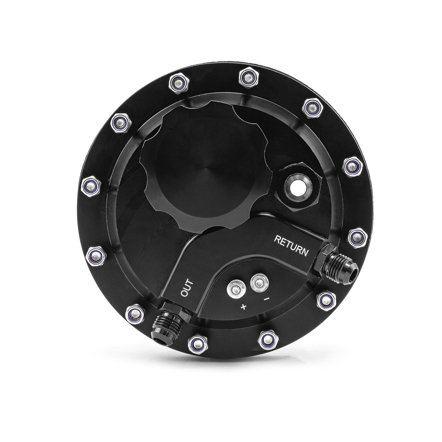 Bomba de combustible eléctrica individual de aluminio billet negra con ajuste universal en el tanque
