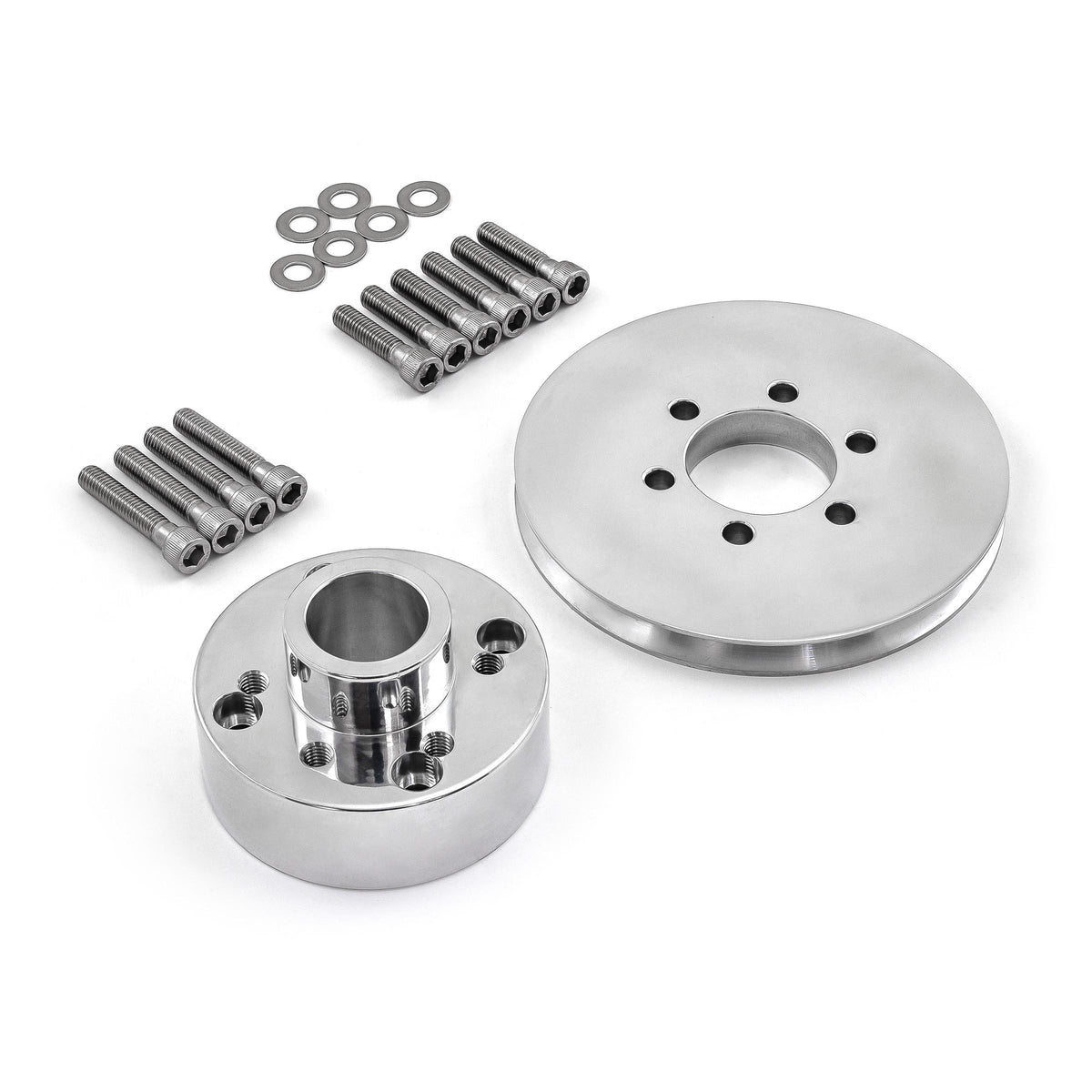 Ford SB 289 302 Windsor Supercharger Crank Hub 1v Groove Accessory Drive Pulley