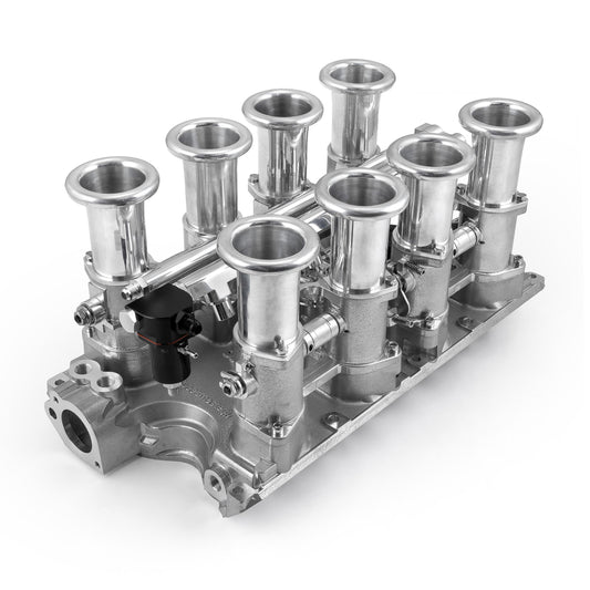 Sistema de colector de admisión EFI de 8 columnas y corriente descendente para Ford 351W Windsor, completamente pulido