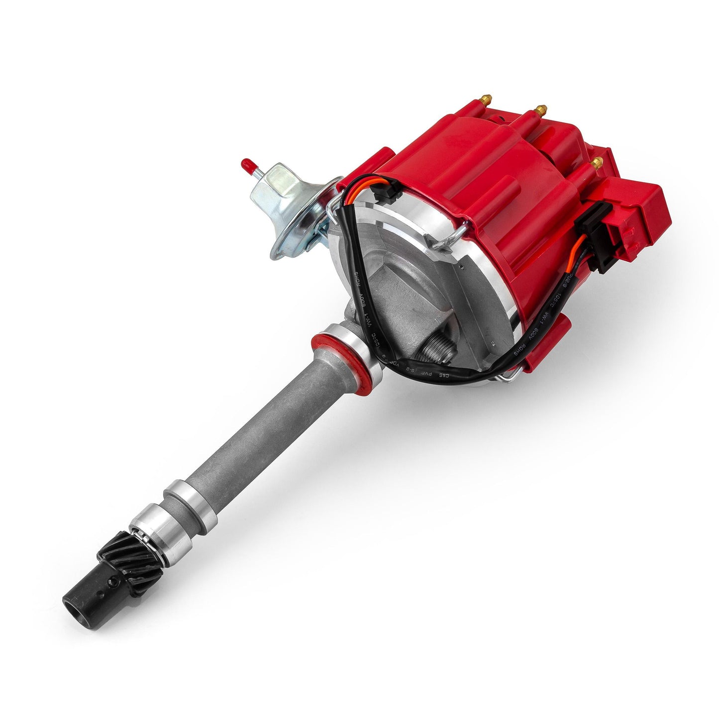 Distribuidor HEI de bobina de 65 000 CV para Chevy SBC 350 BBC 454 Serie 6000 con transmisión por tacómetro [Rojo]