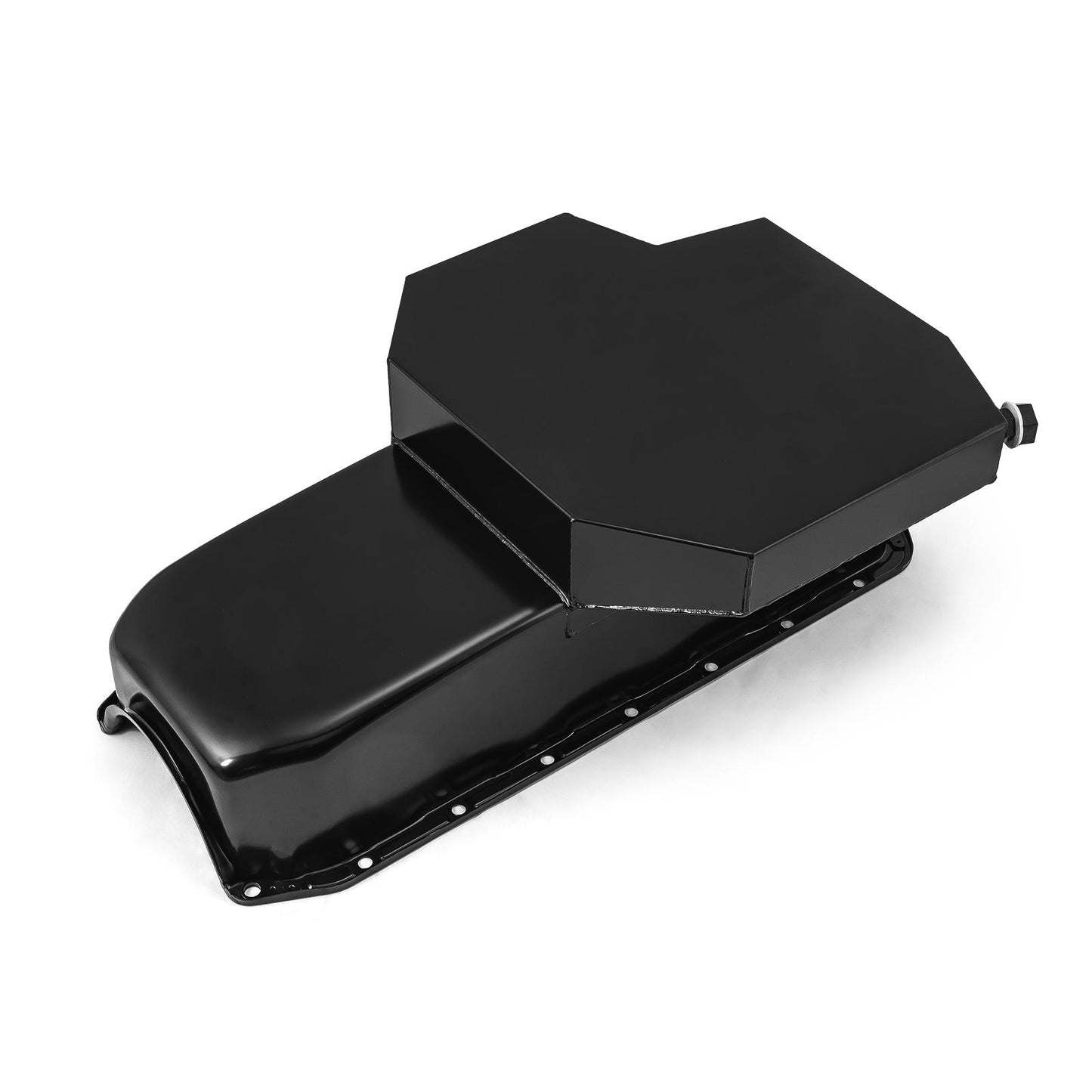 Chevy SBC 350 2Pcs Rms 1955-79 D/Side 7Qt Champion Rear Sump Oil Pan [Black]