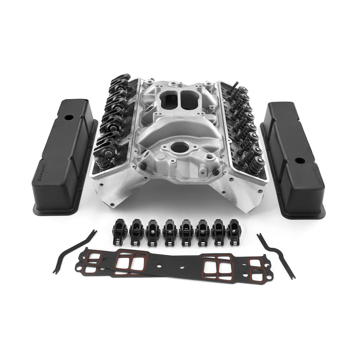 Chevy SBC 350 Angle Cylinder Head Top End Engine Combo Kit [Hydraulic Flat Tappet]