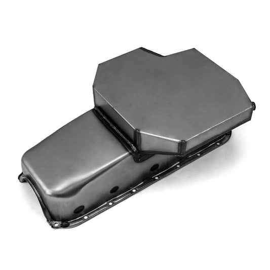 Chevy SBC 350 2Pcs Rms 1955-79 D/Side 7Qt Champion Rear Sump Oil Pan [Natural]