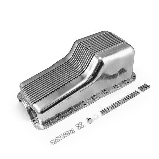 Ford SB 289 302 Windsor 1965-87 Front Sump Polished Aluminum Oil Pan